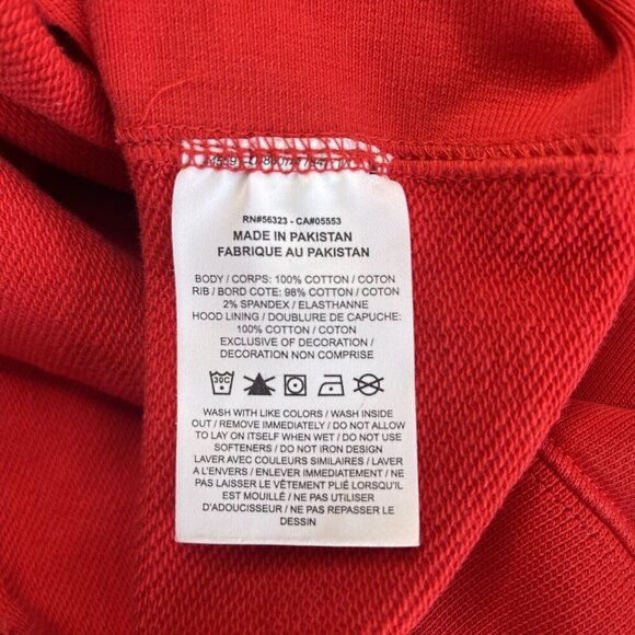 Nike Mens SZ M Embroidered Logo Half Zip Hooded Fleece Pullover Pocket Red - Picture 9 of 10